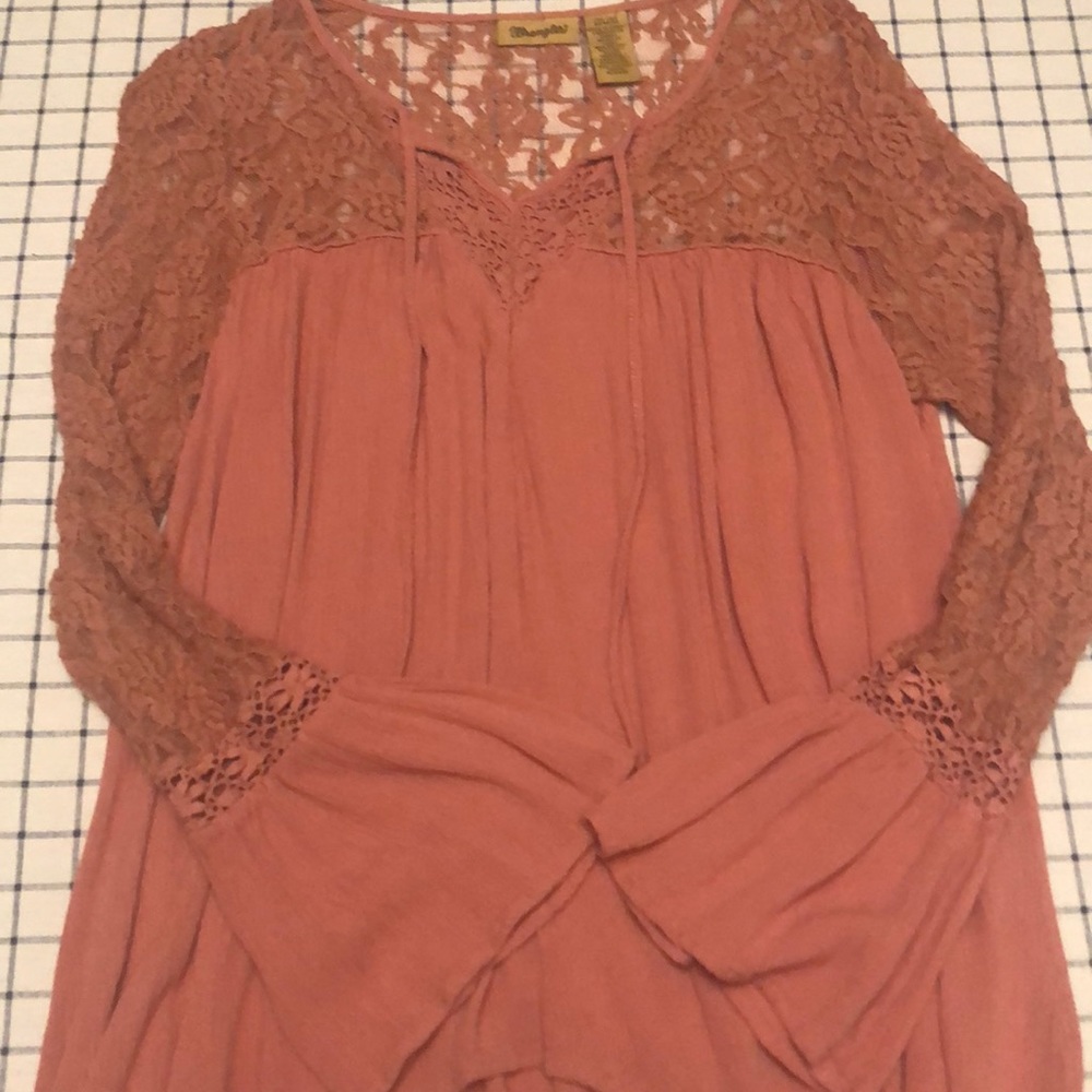 Wrangler Western Rust Lace Blouse